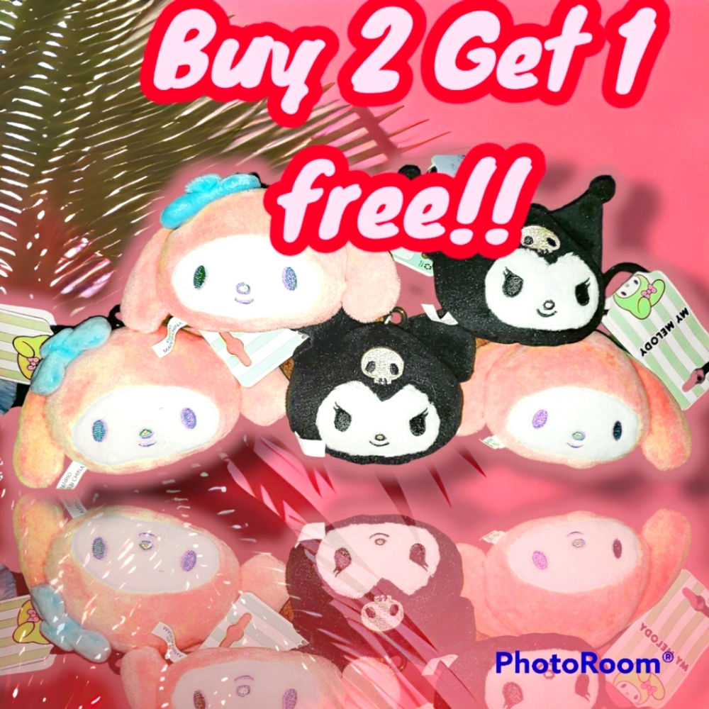 Hello kitty plushy keychains